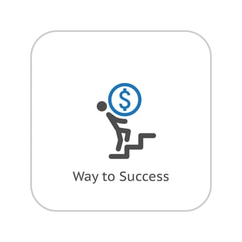 Way to Success Icon. Business Concept. Flat Design. Isolated Illustration.