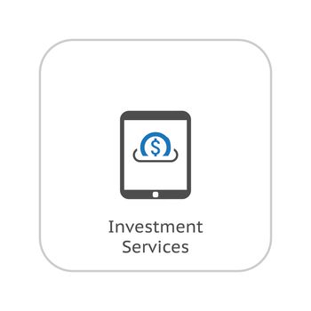 Flat Design Investment Services Icon. Isolated Illustration.