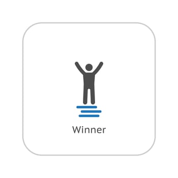 Winner Icon. Business Concept. Flat Design. Isolated Illustration.