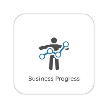 Business Progress Icon. Business Concept. Flat Design.  Isolated Illustration.