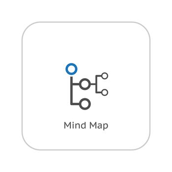 Mind Map Icon. Business Concept. Flat Design. Isolated Illustration.