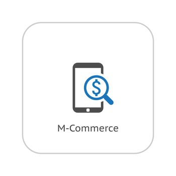 M-Commerce Icon. Business Concept. Flat Design. Isolated Illustration.