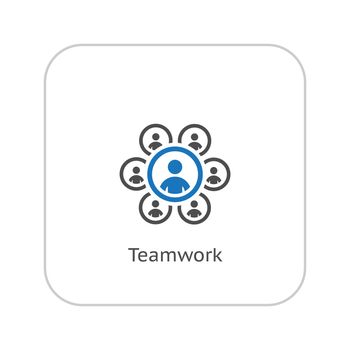 Teamworkt Icon. Business Concept. Flat Design. Isolated Illustration.