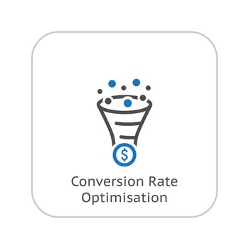 Conversion Rate Optimisation Icon. Business Concept. Flat Design.  Isolated Illustration.