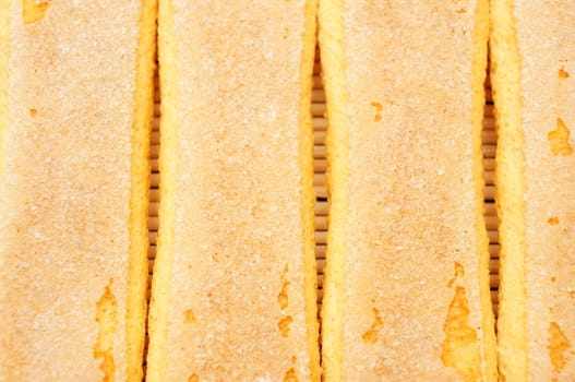 Close-up of ladyfingers topped with crystal sugar