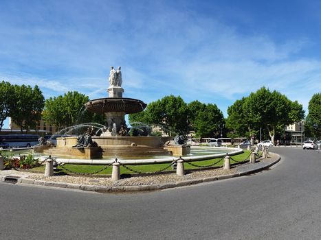 The Fontaine de la Rotonde is a historic fountain in Aix-en-Provence, Bouches-du-Rhone, France