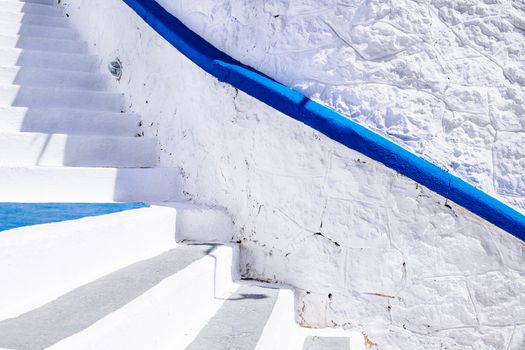 Architecture abstract detail of white stairs in Mediterranean style