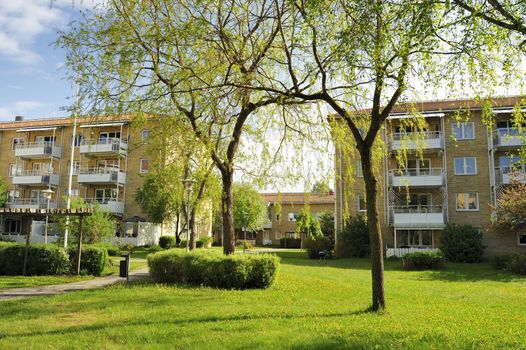 Apartment buildings in Mälarhöjden - Stockholm.