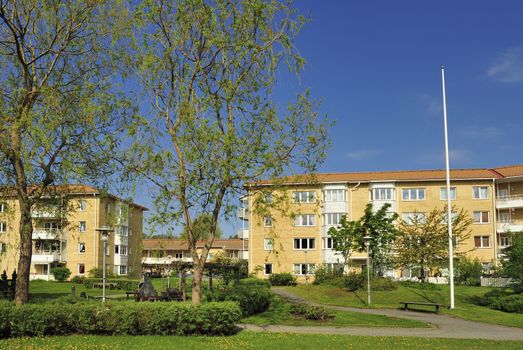 Apartment buildings in Mälarhöjden - Stockholm.