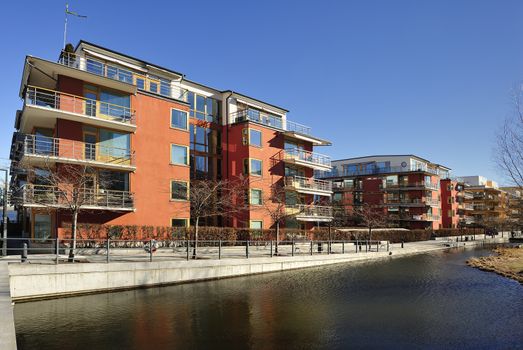 Apartment buildings in Hammarby Sjöstad - Stockholm.