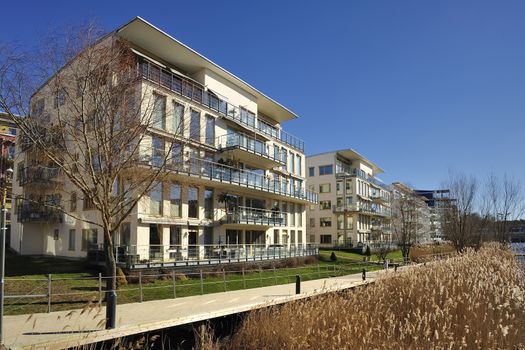 Apartment buildings in Hammarby Sjöstad - Stockholm.