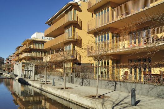 Apartment buildings in Hammarby Sjöstad - Stockholm.