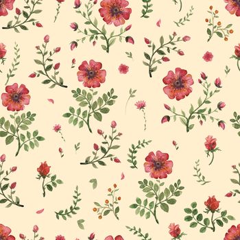 flowers watercolor of floral rose seamless pattern