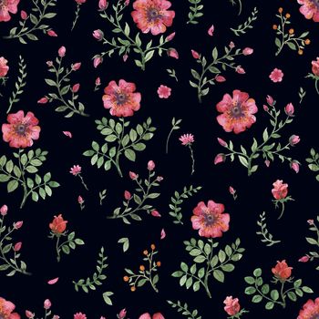 flowers watercolor of floral rose seamless pattern