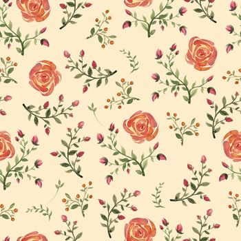 flowers watercolor of floral rose seamless pattern