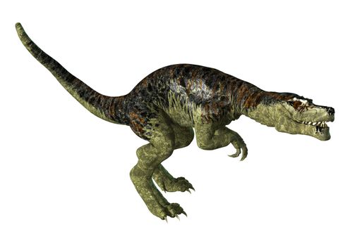 3D digital render of a dinosaur Tyrannosaurus Rex  isolated on white background