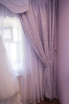 beautiful purple curtain in the room