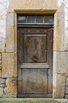 Old Wooden Door in the French City