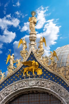 Detail of the St. Mark Cathedral in the city of Venezia (UNESCO world heritage site), Veneto, Italy