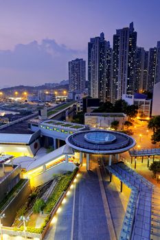 hong kong public estate at night