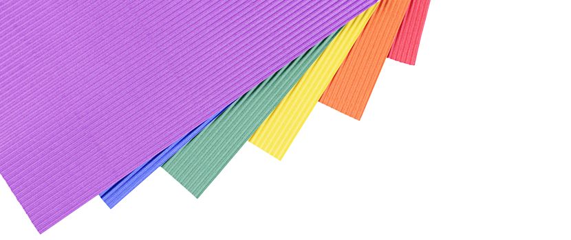 Set color crepe paper isolated on white 