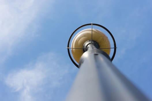 High street lamp and blue sky