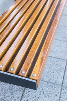 Close up of a wooden bench