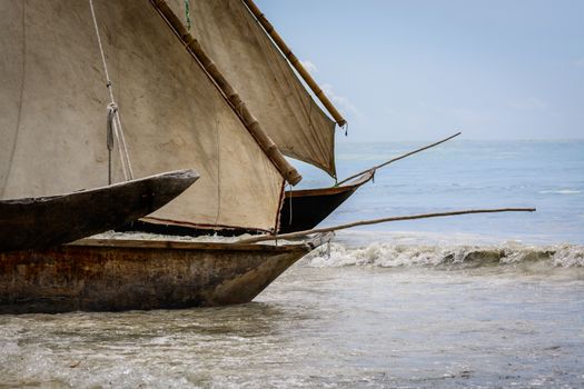 a nice view of fishermen boat in Zanzibar,Tanzania