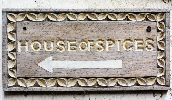 House of spice sign in zanzibar Tanzania