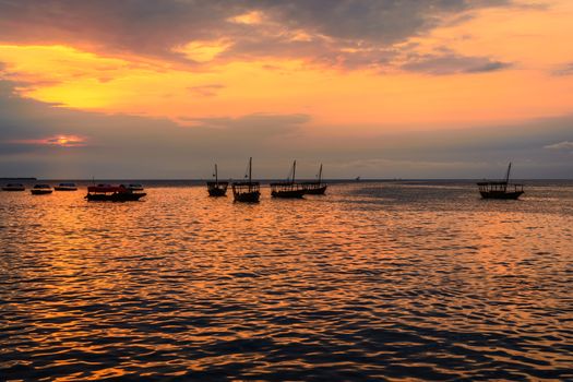 A nice sunset in Stone town a beautiful capital of Zanzibar island,Tanzania