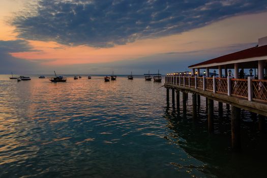 A nice sunset in Stone town a beautiful capital of Zanzibar island,Tanzania