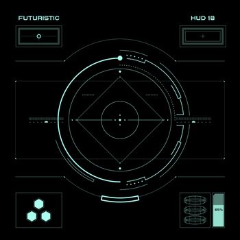 Abstract future, concept vector futuristic blue virtual graphic touch user interface HUD, raster version