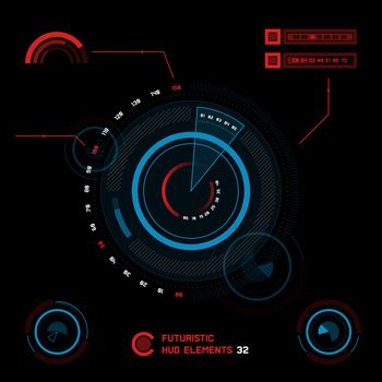 Abstract future, concept vector futuristic blue virtual graphic touch user interface HUD, raster version