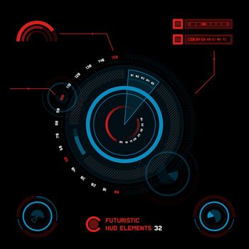 Abstract future, concept vector futuristic blue virtual graphic touch user interface HUD, raster version