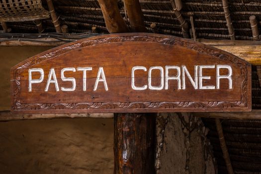 Pasta corner sign.