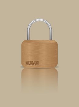 Gold real padlock vector illustration