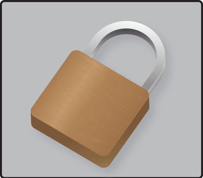 Gold real padlock vector illustration