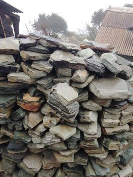 closed up the stone wall in Nepal's village