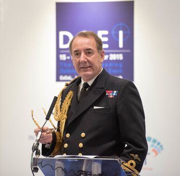 UNITED KINGDOM, London: Naval Officer	The Defence and Security International Exhibition (DSEI) began in London on September 15, 2015 despite a week of direct action protests by peace campaigners.  	The arms fair has seen over 30,000 people descend on London to see the 1,500 exhibitors who are displaying weapons of war from pistols and rifles up to tanks, assault helicopters and warships.  	Protesters attempted to block the main road into the exhibition, claiming that such an event strengthened the UK's ties to human rights abuses. 