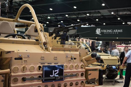 UNITED KINGDOM, London:	The Defence and Security International Exhibition (DSEI) began in London on September 15, 2015 despite a week of direct action protests by peace campaigners.  	The arms fair has seen over 30,000 people descend on London to see the 1,500 exhibitors who are displaying weapons of war from pistols and rifles up to tanks, assault helicopters and warships.  	Protesters attempted to block the main road into the exhibition, claiming that such an event strengthened the UK's ties to human rights abuses. 