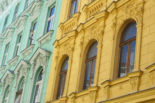 Colourful old austrian flats