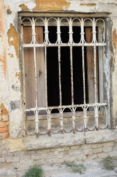 Old barred window