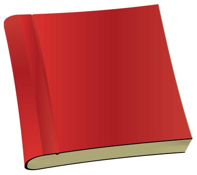 Illustration of classic red book in front view isolated on white background.