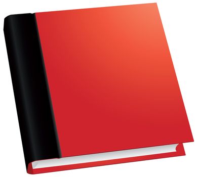 Illustration of classic red book in front view isolated on white background.