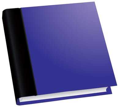 Illustration of classic blue book in front view isolated on white background.