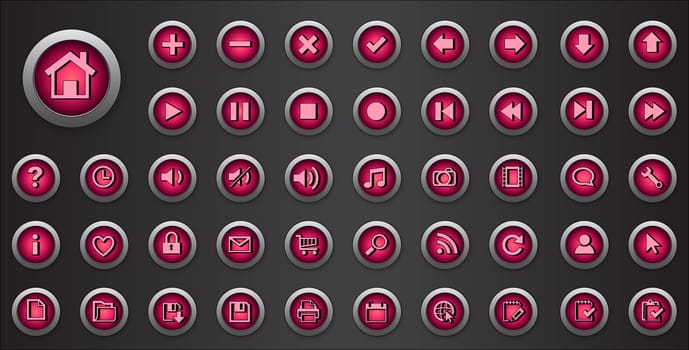 Web Icons set. Internet buttons collection with signs