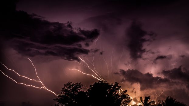 Lightning storm near Sanibel Island, Florida, United States