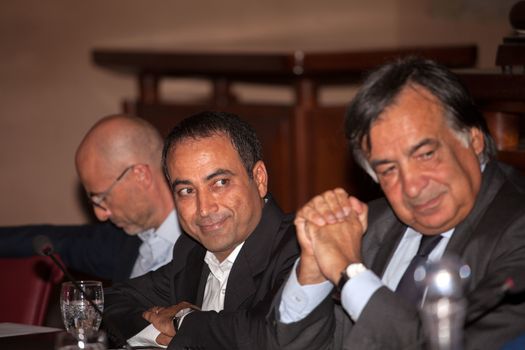 ITALY, Palermo: As the refugee crisis continues to grow in Europe, the Italian city of Palermo confers honorary citizenship to international organization Doctors Without Borders on September 16, 2015. Among those attending the ceremony were Ahmad Al Rousan, cultural mediator with Doctors Without Borders, and Leoluca Orlando, Italian politician and Palermo Mayor.