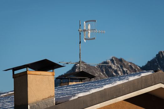 a nice view of aerial antenna for see digital Tv.