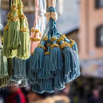 a nice view of Ornament string to lock the curtain house,Bergamo Market.